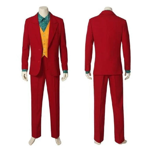 Men's Red Suit With Orange Vest Joker Custom