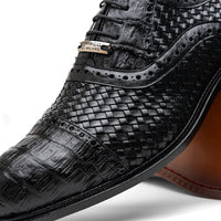 Marco_Di_Milano John Black: Luxury Leather Oxford Shoes