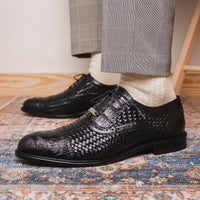Marco_Di_Milano John Black: Luxury Leather Oxford Shoes