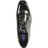 Bravo Mens Classic Patent Textured Tuxedo Oxford Lace Up Dress Shoe in Black