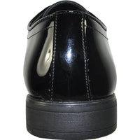 Bravo Mens Classic Plain Toe Shiny Patent Tuxedo Oxford Dress Shoe in Black