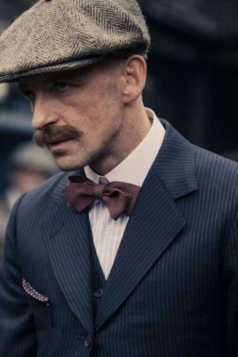 Mens Peaky Blinders Costume Arthur Shelby Vested Pinstripe Suit