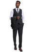 Men's Stacy Adams Vest Classic Bold Windowpane Suit in Dark Charcoal Grey
