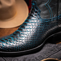 Marco_Di_Milano Kansas Black & Blue Leather Loafer