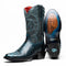 Marco Di Milano Kansas Black / Blue Python Round Toe Cowboy Boots