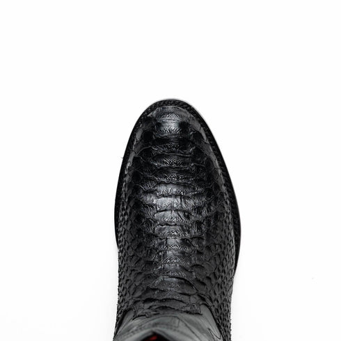 Marco Di Milano Kansas Black Python Round Toe Cowboy Boots