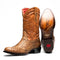 Marco Di Milano Kansas Cognac Round Toe Cowboy Boots