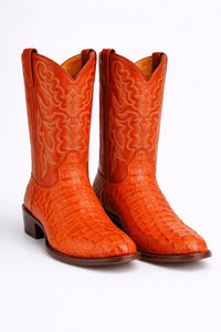 Mens King Exotic Caiman Hornback Cowboy Boots Cognac (4980203)