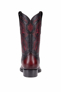 King Exotic Men's Ostrich Leg Faded Burgundy Cowboy Boots - H79 Dubai Toe