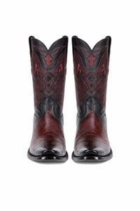 King Exotic Men's Ostrich Leg Faded Burgundy Cowboy Boots - H79 Dubai Toe