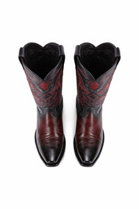 King Exotic Men's Ostrich Leg Faded Burgundy Cowboy Boots - H79 Dubai Toe