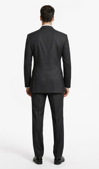 Kingsman Chalk-Striped Double Breasted Eggsy - Color Dark Grey Suit