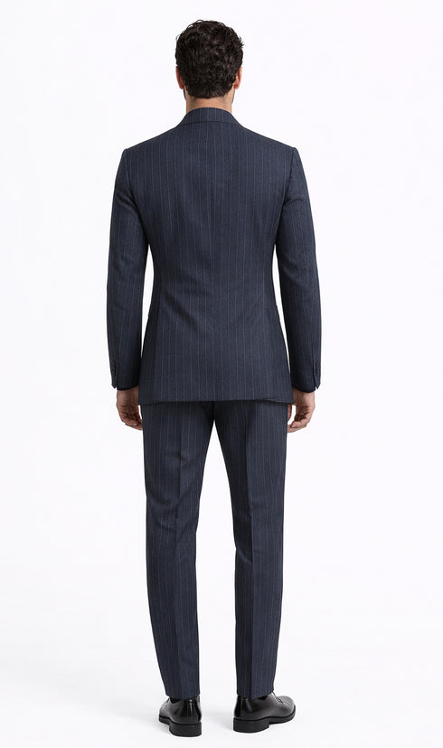 Kingsman Harrys Pinstriped Blue Double Breasted Suit