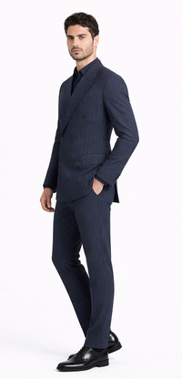 Kingsman Harrys Pinstriped Blue Double Breasted Suit