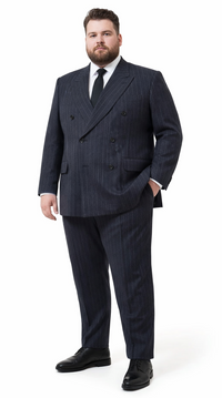 Kingsman Harrys Pinstriped Blue Double Breasted Suit