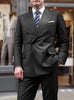 Kingsman Double Breasted Charcoal Stripe Suit