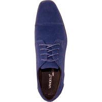 Bravo Mens Formal Suede Style Wedding & Prom Cap Toe Dress Shoe in Royal Blue