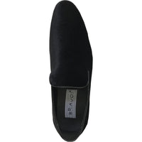 Bravo Mens Modern Slip On Velvet Tuxedo Loafer in Black - Men's Dress Shoes