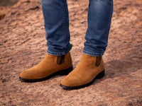 Suede Botin Charro Nobuck Camel