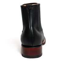 Los Altos Men's Boot Wide Square Toe Deer Black Leather Sole - Deer Black