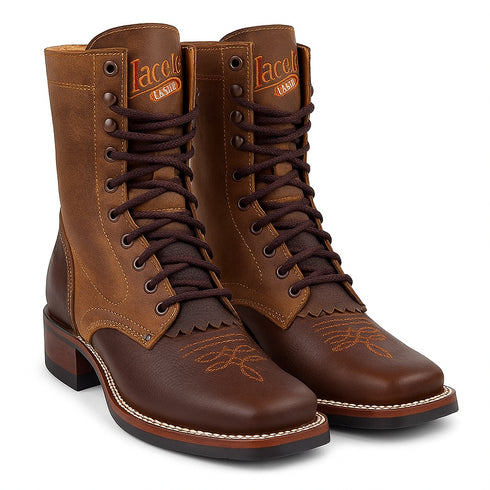 Lace Up Cowboy Boots