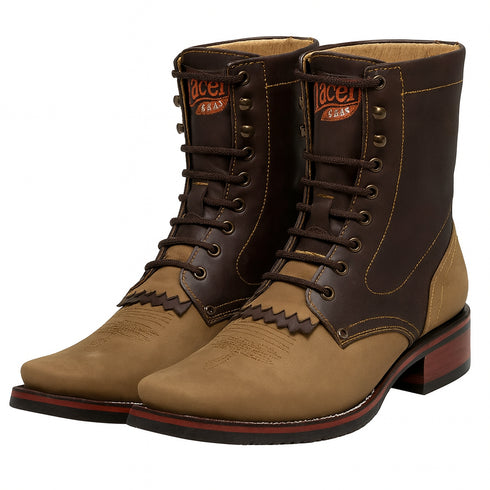 Lace Up Western Boots