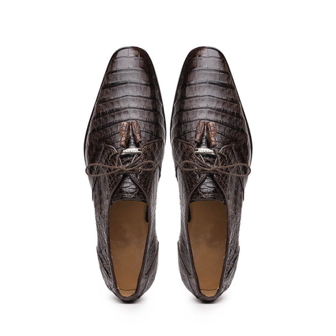 Marco Di Milano Lacio Brown Caiman Crocodile Derby