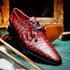 Marco_Di_Milano Lacio Wine Leather Dress Shoe