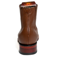 Los Altos Men's Boot Wide Square Toe Deer Light Brown Leather Sole - Deer Light Brown