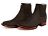 Los Altos Men's Boot Wide Square Toe Nobuck Dark Tabacco (Black) - Nobuck Black