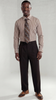 Mens Wide Leg Pants Classic Fit Pleated Pants in Color "Brown" 20.5 inch bottom Pants come lined to the knee.