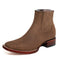 Los Altos Men's Boot Wide Square Toe Nobuck Taupe Leather Sole - Nobuck Taupe