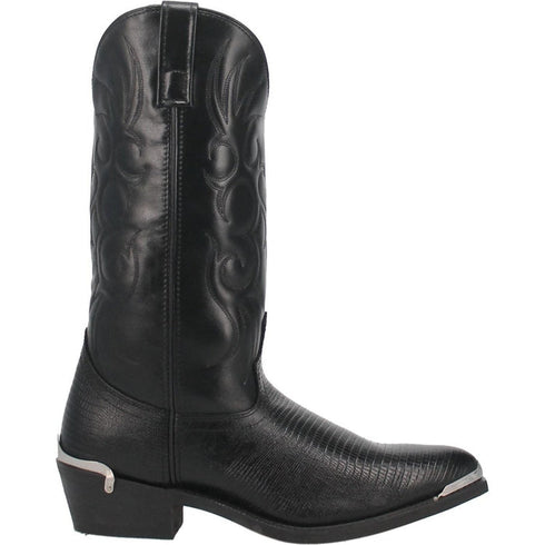 Laredo Men's Atlanta Lizard Print Leather J-Toe Boots - Peanut