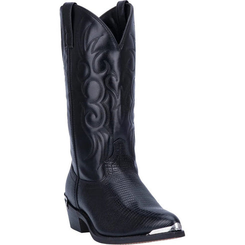 Laredo Men's Atlanta Lizard Print Leather J-Toe Boots - Peanut