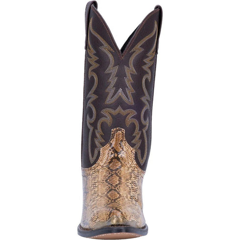 Laredo Men's Monty Snake Print Leather J-Toe Boots - Tan