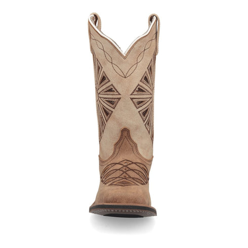Laredo Women's Kite Days Broad Square Toe Leather Boots - Brown / Bone 5821