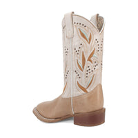 Laredo Women's Lydia Broad Square Toe Leather Boots - Sand 5603