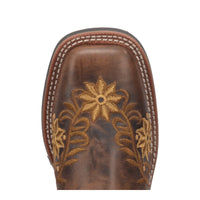 Laredo Women's Secret Garden Broad Square Toe Leather Boots - Brown 5822