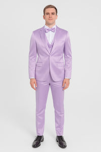 Lavender Satin Tuxedo Set – 4-Piece Statement for Weddings & Proms