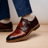 Zelli Legerra Hand-Burnished Crocodile Print Monk Strap in Cognac