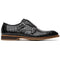 Zelli Legerra Hand Burnished Crocodile Print Monk Strap in Black