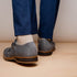 Zelli Legerra Contemporary Goat Suede Monk Strap Shoes in Grey