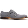Zelli Legerra Contemporary Goat Suede Monk Strap Shoes in Grey