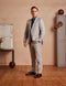 Mens Linen Suit For Beach Wedding - Summer Suit in Light Grey