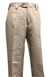 Linen Pants for Men Beige Tan Flat Front P3116-06