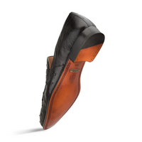 Mezlan Lisbon Ostrich Quill Penny Loafers Black (4561-S)