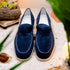 Zelli Livorno Sueded Italian Goatskin Slip-On Loafer in Navy
