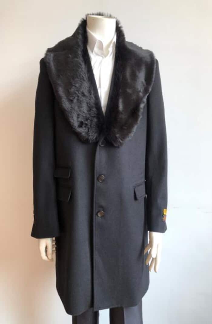 Three Quarters Length Moda Men's Dress Coat Men's Car Coat 'Ram' Black Blend Top Coat  - Men's Overcoat main image 0