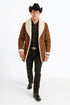 Long Sheepskin Brown Western Jacket