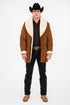 Long Sheepskin Brown Western Jacket